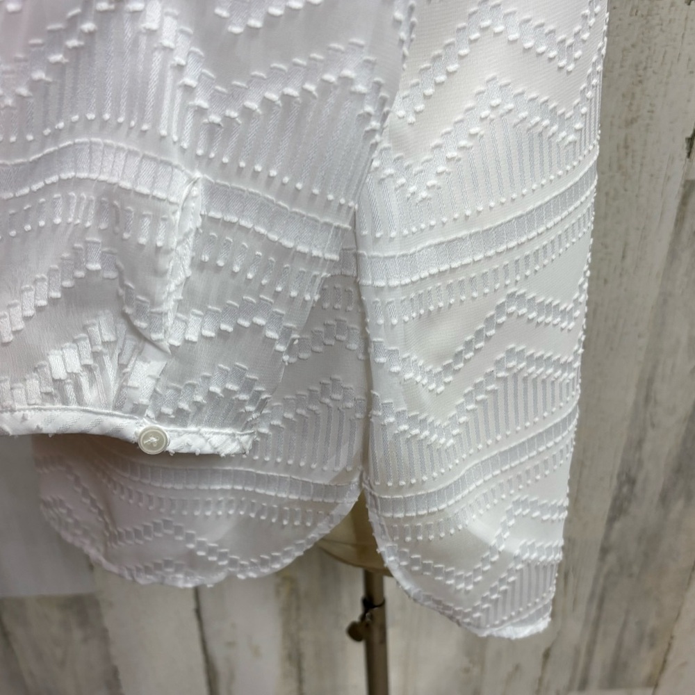 Talbots Textured Sheer Overlay Top - Picture 5 of 9